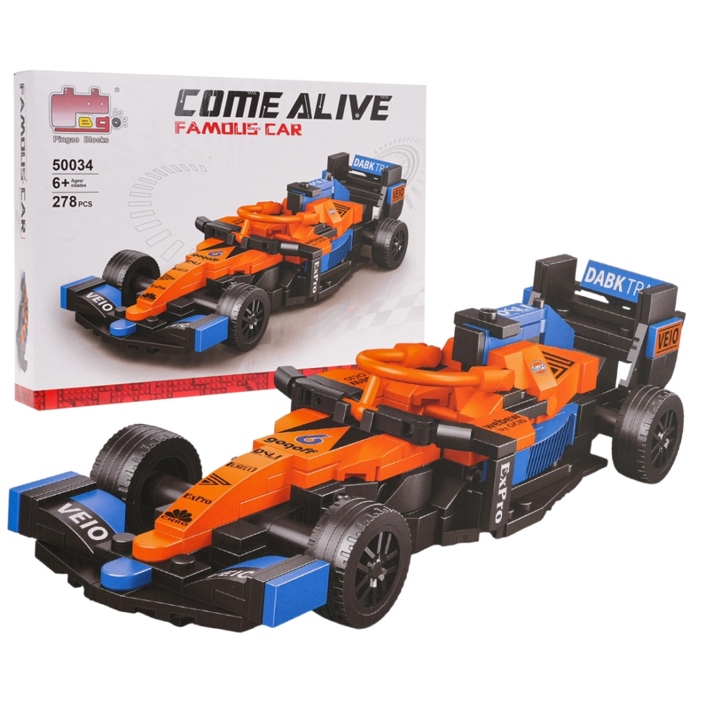 Konstruktorius F1 oranžinis bolidas 6+, 278 el.