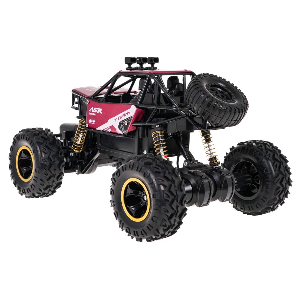 Nuotoliniu būdu valdomas MONSTER ROCK R/C vikšrinis automobilis 1:16, raudonas
