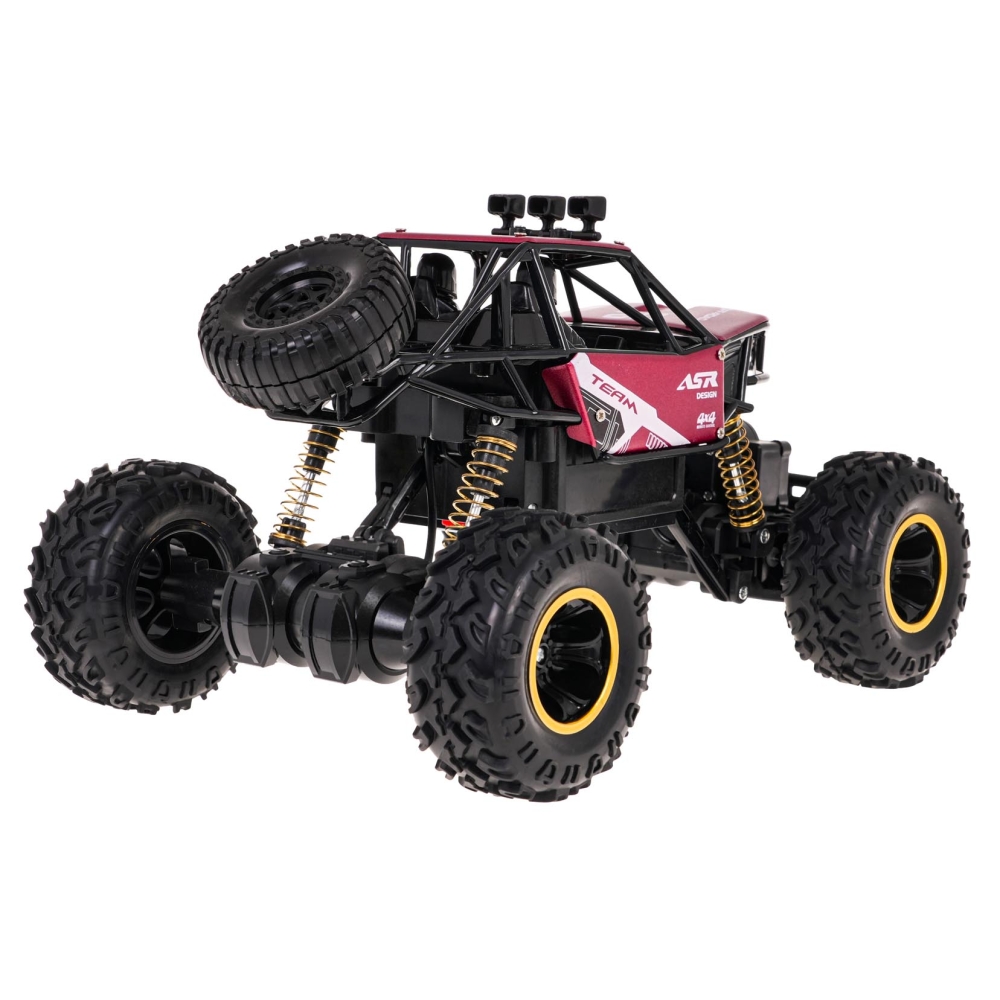 Nuotoliniu būdu valdomas MONSTER ROCK R/C vikšrinis automobilis 1:16, raudonas