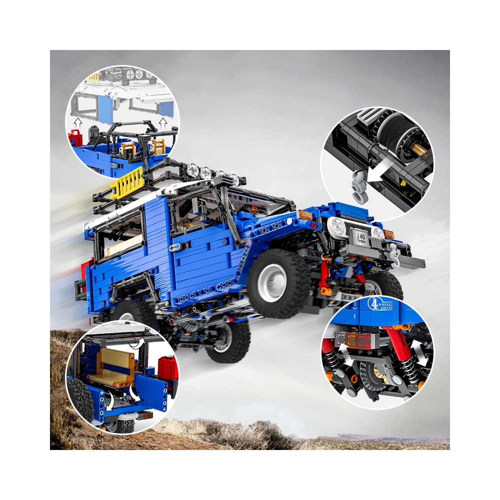 Konstruktorius Terrain Vehicle 2087el. Mėlynas-Žaislai, Konstruktoriai, Lego, statybiniai blokai-e-vaikas