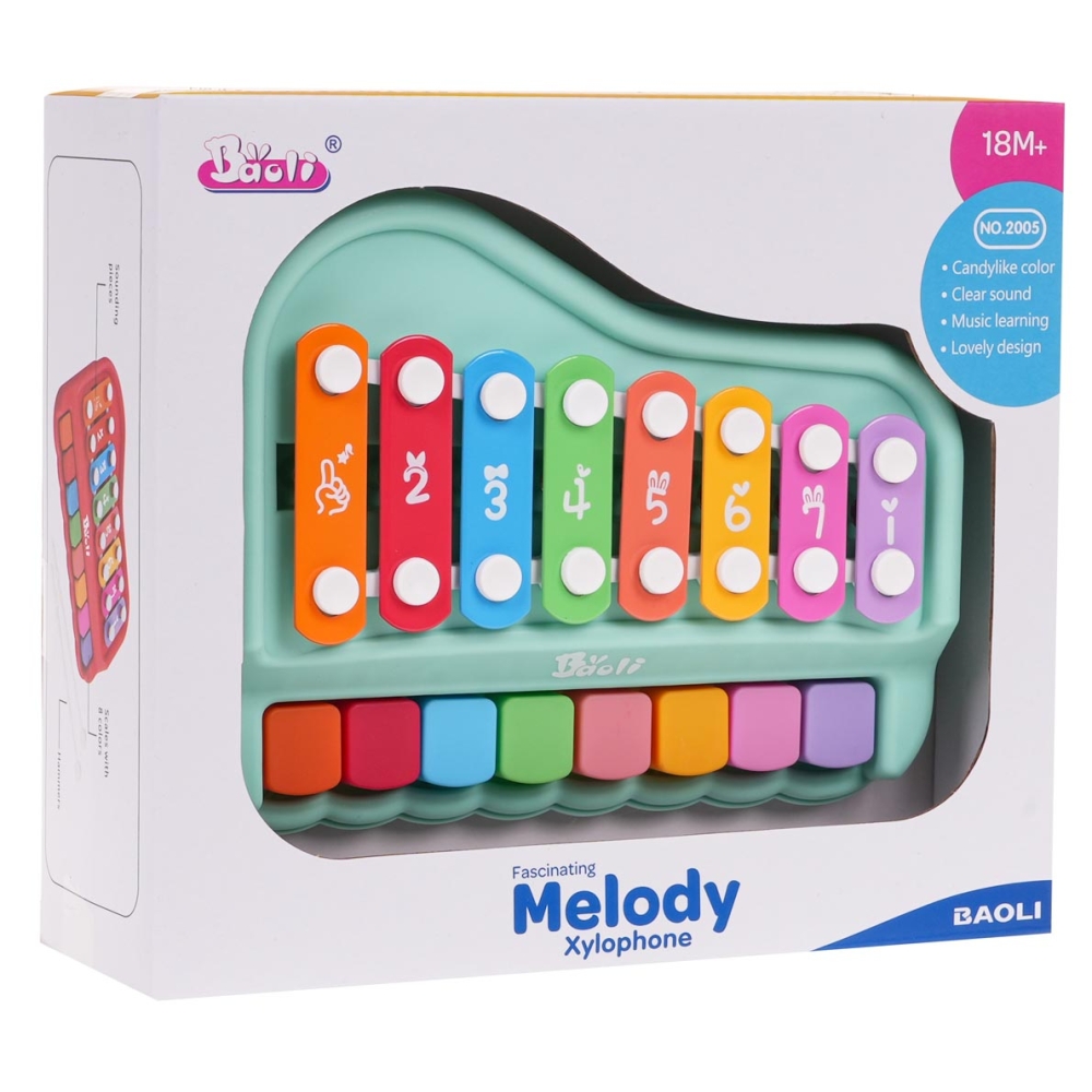 Pianino ir cimbolų rinkinys 2 in 1, žalias