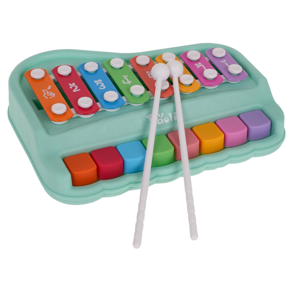 Pianino ir cimbolų rinkinys 2 in 1, žalias