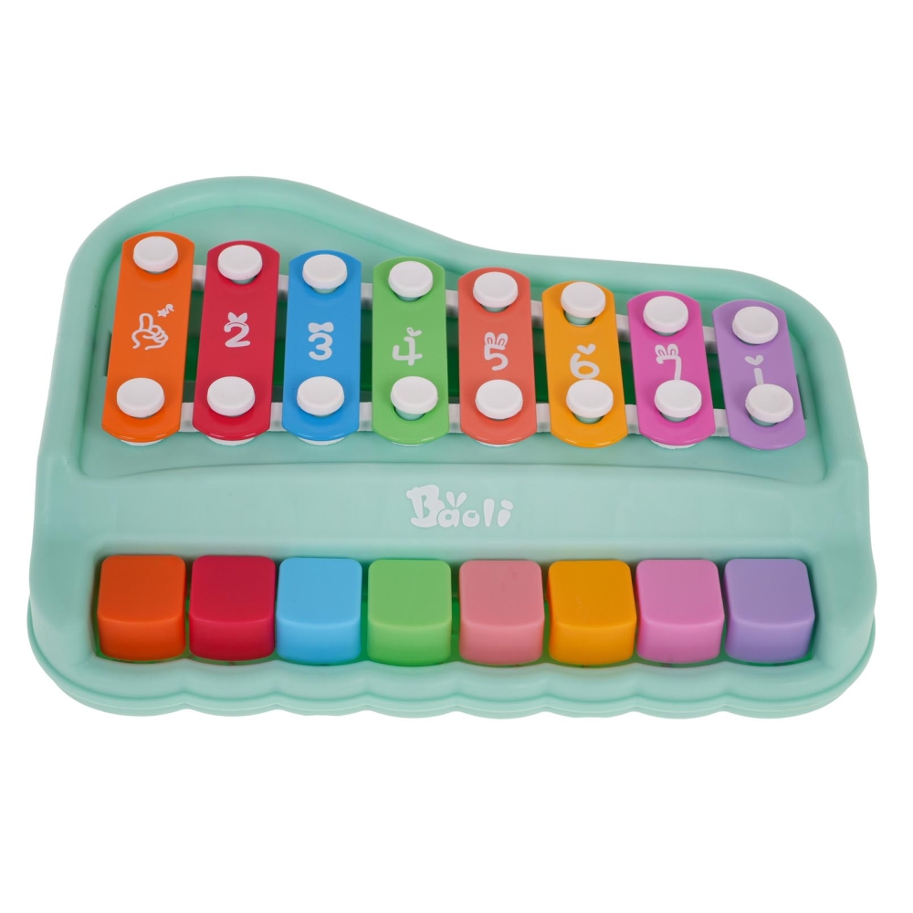 Pianino ir cimbolų rinkinys 2 in 1, žalias