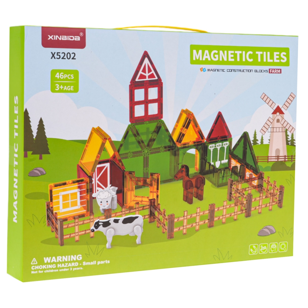 Magnetinis konstruktorius Farm 46 el.-Žaislai, Konstruktoriai, Magnetiniai konstruktoriai-e-vaikas