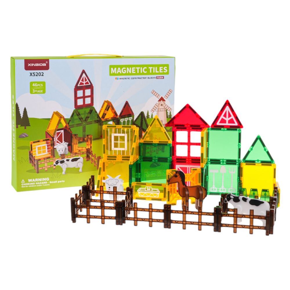 Magnetinis konstruktorius Farm 46 el.-Žaislai, Konstruktoriai, Magnetiniai konstruktoriai-e-vaikas
