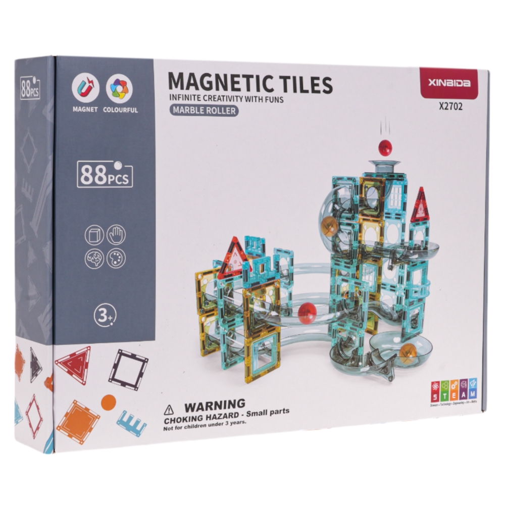 Magnetinis konstruktorius Rutulinis takelis 88el.-Žaislai, Konstruktoriai, Magnetiniai konstruktoriai-e-vaikas
