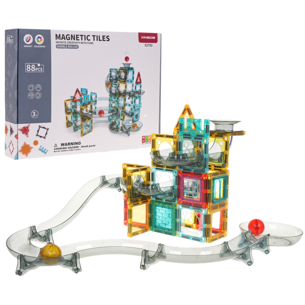 Magnetinis konstruktorius Rutulinis takelis 88el.-Žaislai, Konstruktoriai, Magnetiniai konstruktoriai-e-vaikas
