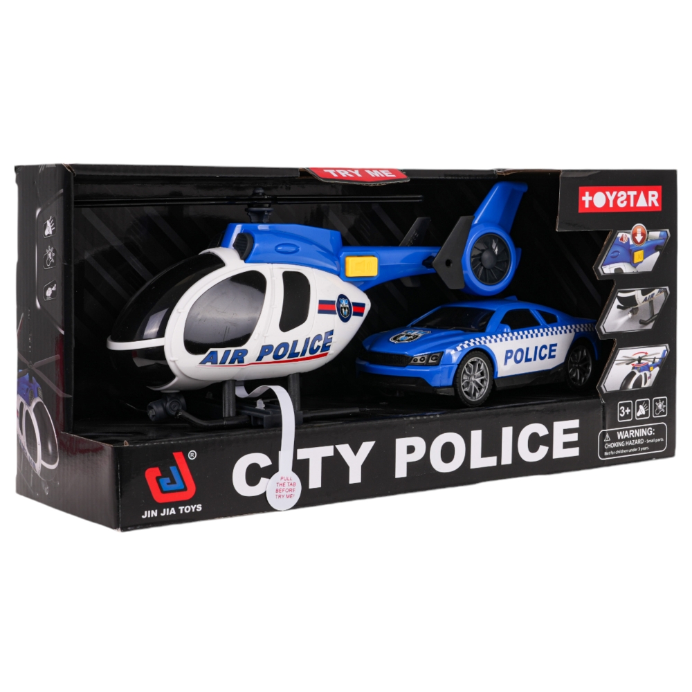 Sraigtasparnis + policijos automobilio rinkinys