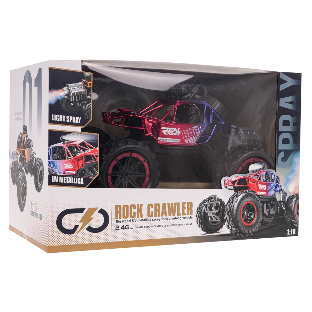REAL ROCK vikšrinis vikšras su dūmų funkcija R/C Raudona