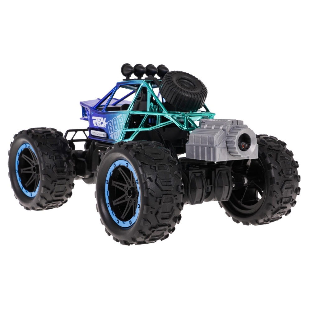 REAL ROCK vikšrinis automobilis su dūmų funkcija R/C mėlynas-Žaislai, Auto ir transporto žaislai, Valdomos radijo bangomis-e-vai