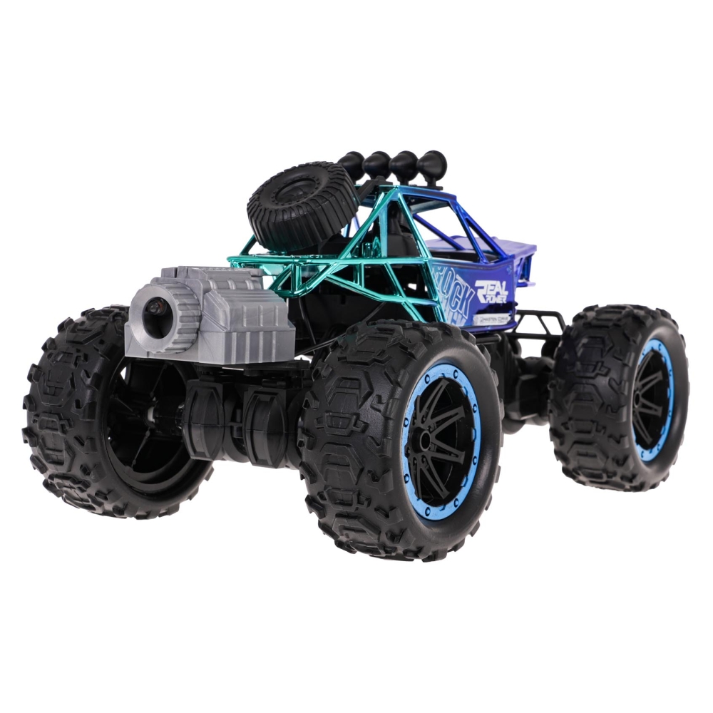 REAL ROCK vikšrinis automobilis su dūmų funkcija R/C mėlynas-Žaislai, Auto ir transporto žaislai, Valdomos radijo bangomis-e-vai