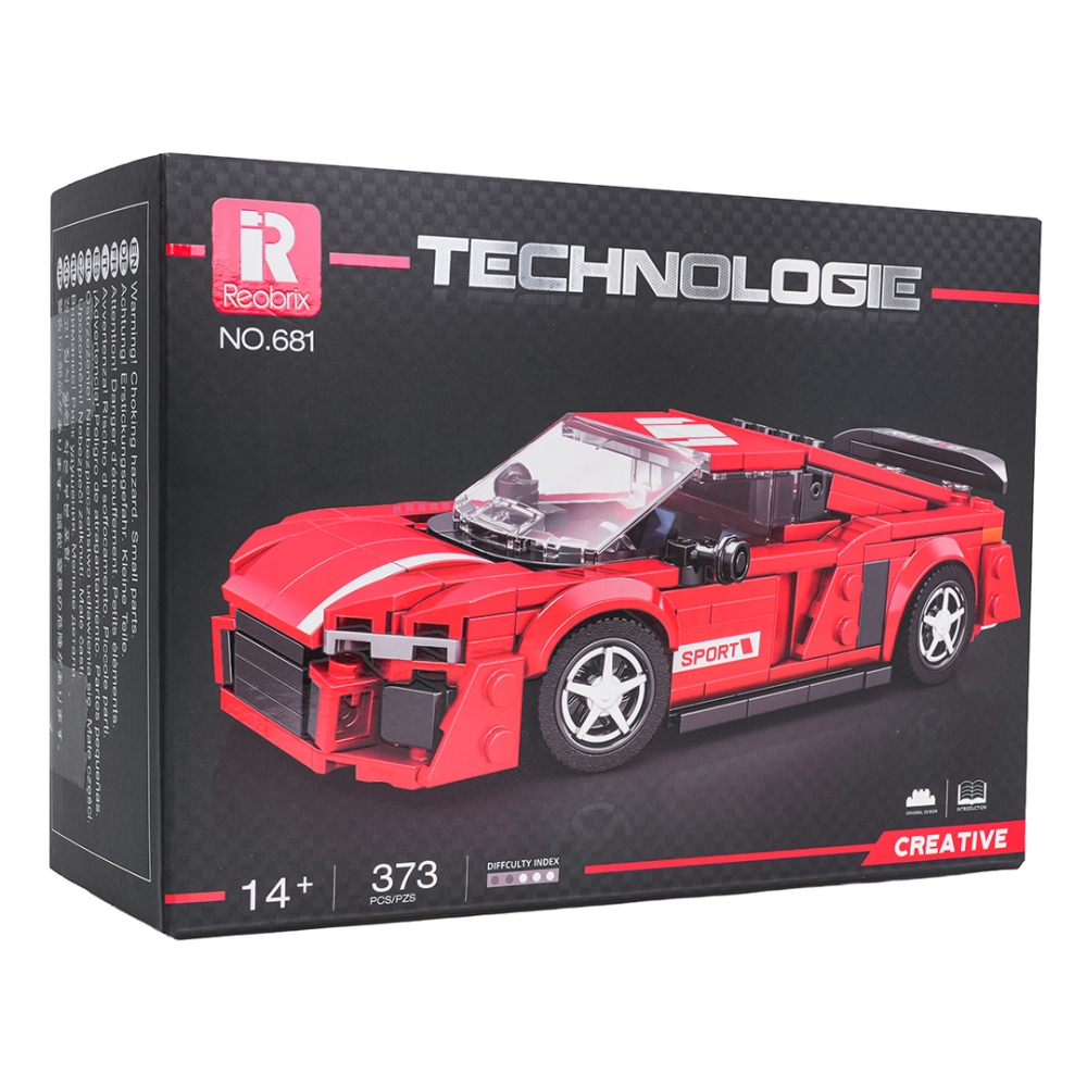 Zestaw Klocków Auto Sportowe Czerwone 413el.