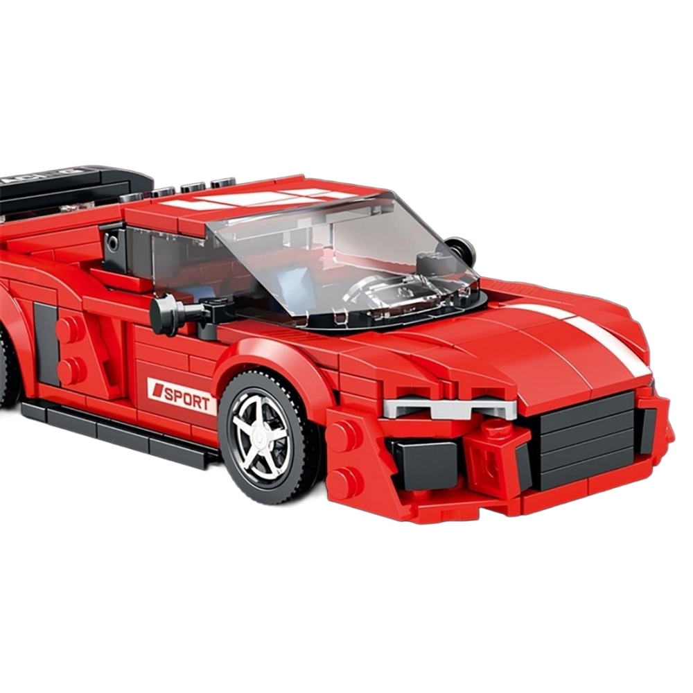 Zestaw Klocków Auto Sportowe Czerwone 413el.