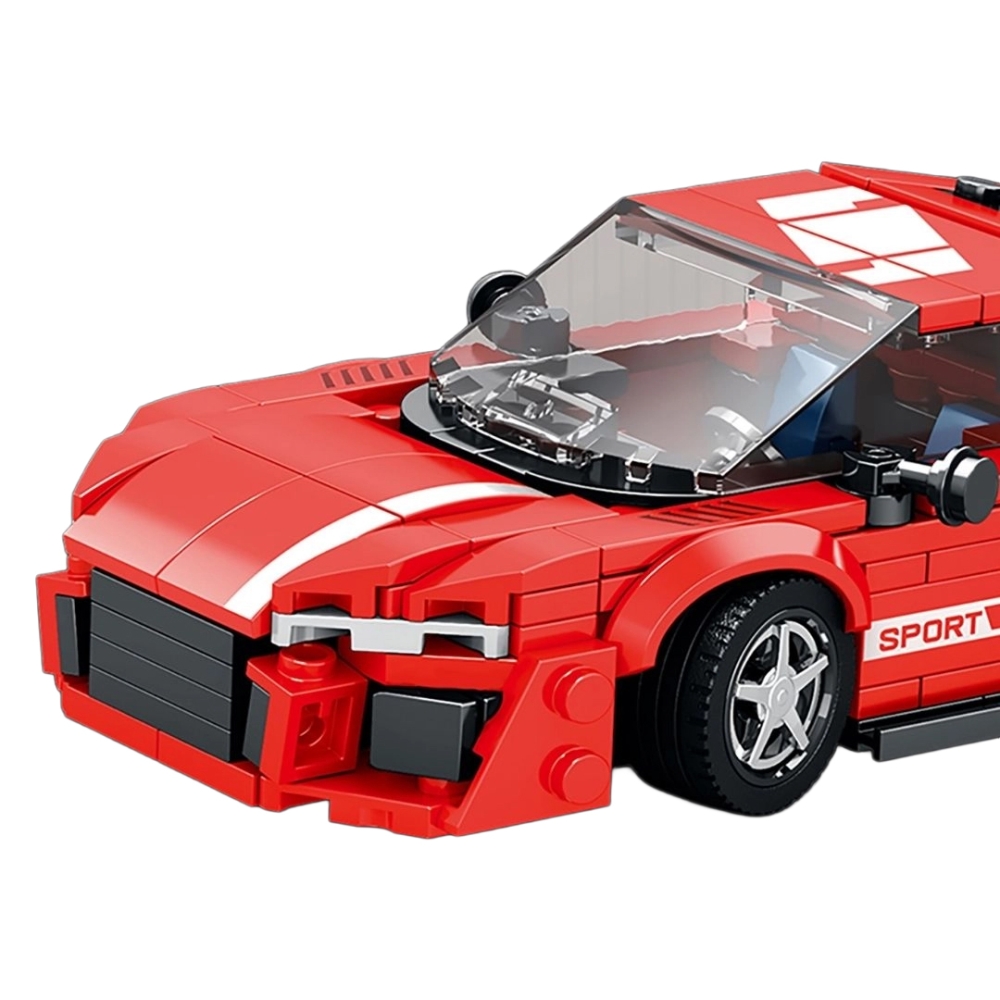 Zestaw Klocków Auto Sportowe Czerwone 413el.