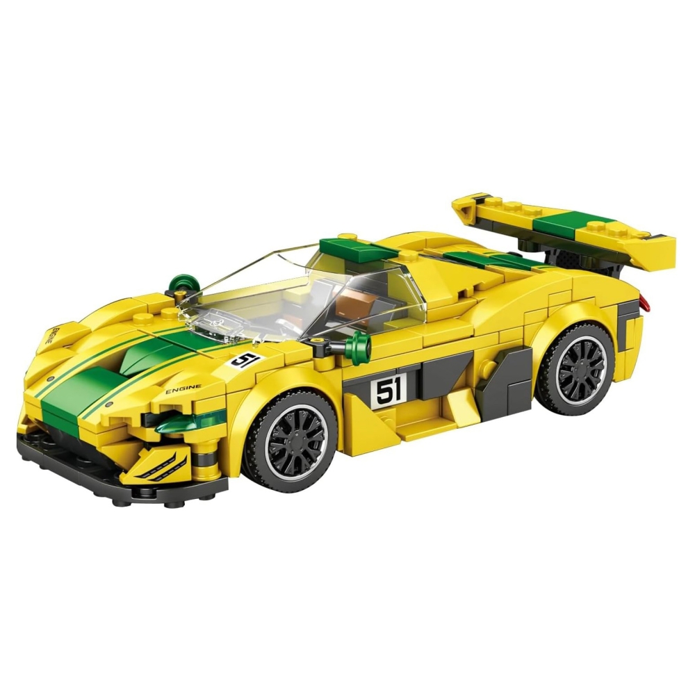 Konstruktorius Sportinis automobilis Geltonas 368 el.-Žaislai, Konstruktoriai, Lego, statybiniai blokai-e-vaikas