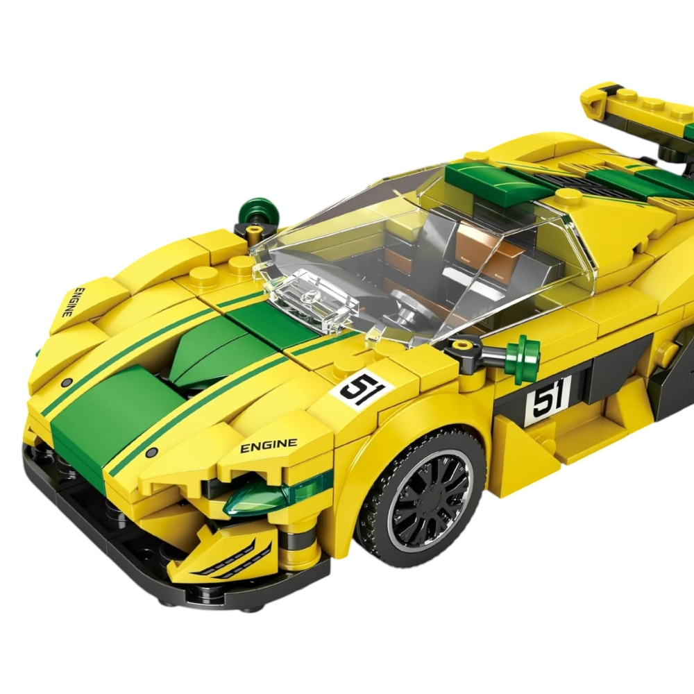 Konstruktorius Sportinis automobilis Geltonas 368 el.-Žaislai, Konstruktoriai, Lego, statybiniai blokai-e-vaikas