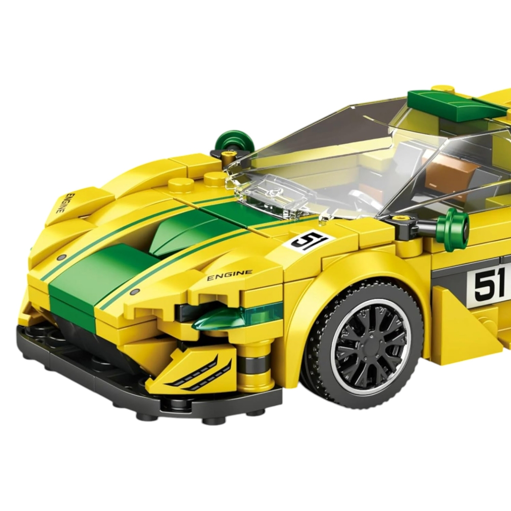 Konstruktorius Sportinis automobilis Geltonas 368 el.-Žaislai, Konstruktoriai, Lego, statybiniai blokai-e-vaikas