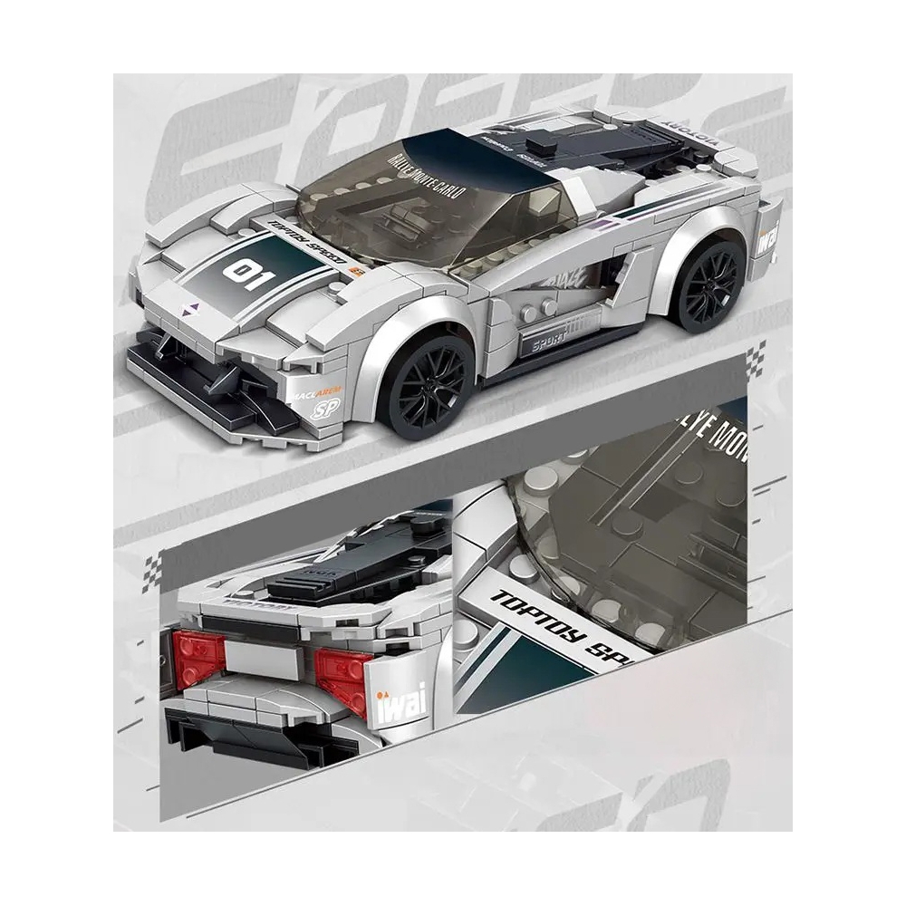 Konstruktorius R/C Sportinis automobilis Pilkas-Žaislai, Konstruktoriai, Lego, statybiniai blokai-e-vaikas