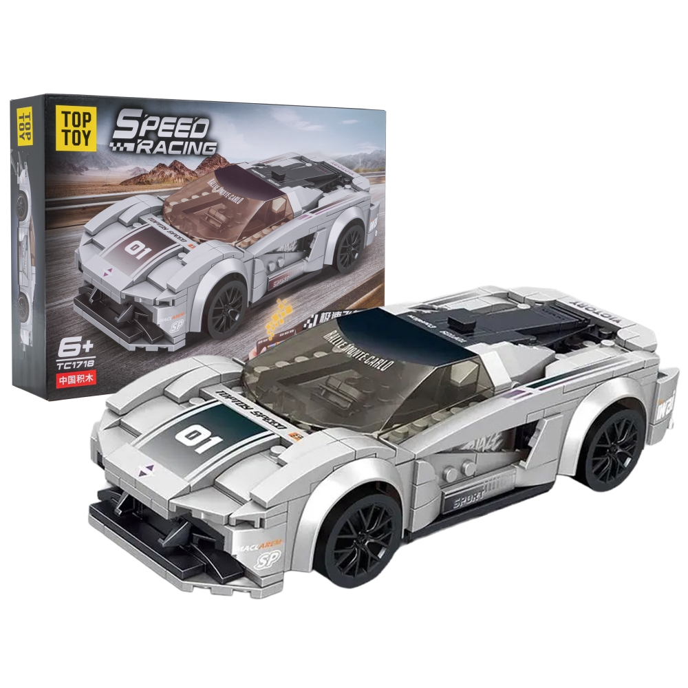 Konstruktorius R/C Sportinis automobilis Pilkas-Žaislai, Konstruktoriai, Lego, statybiniai blokai-e-vaikas
