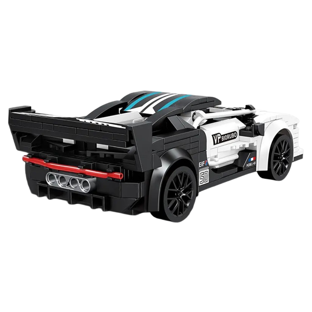 Konstruktorius Sportinis automobilis baltas R/C-Žaislai, Konstruktoriai, Lego, statybiniai blokai-e-vaikas