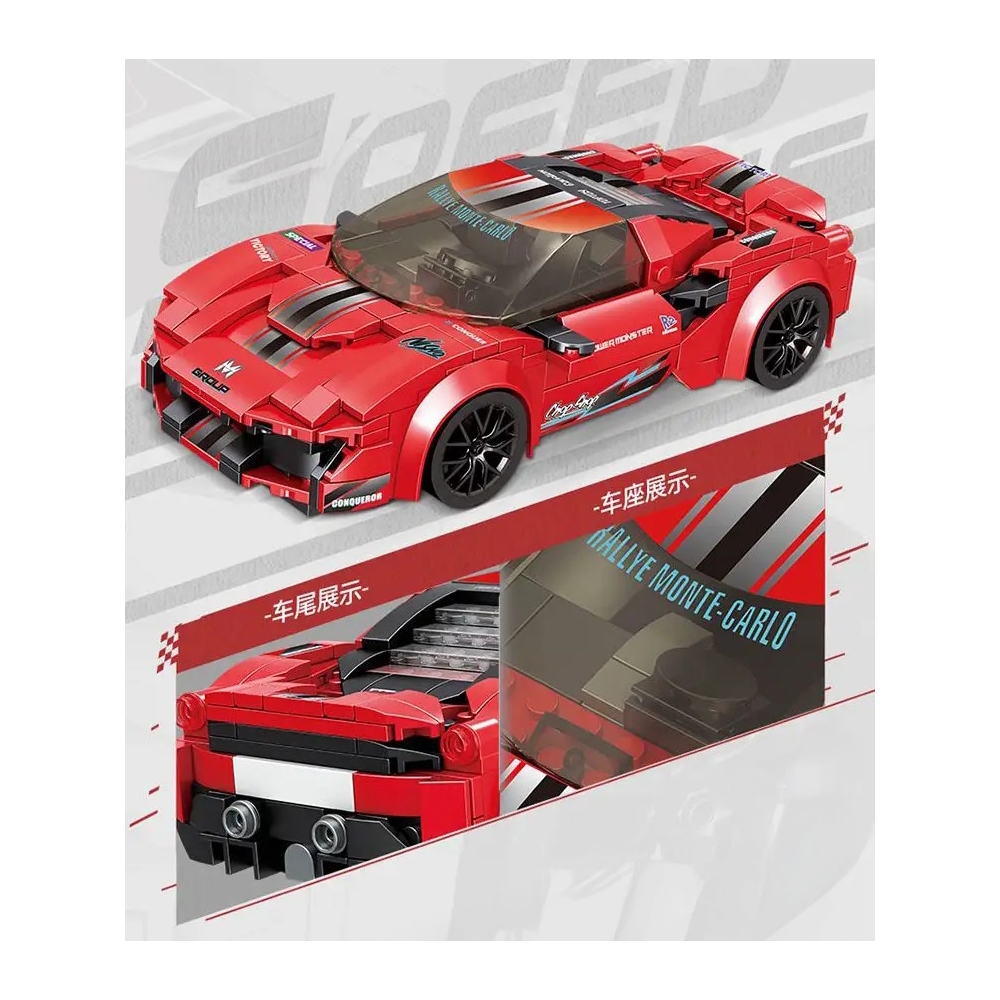 Konstruktorius Sportinis automobilis R/C Raudonas-Žaislai, Konstruktoriai, Lego, statybiniai blokai-e-vaikas