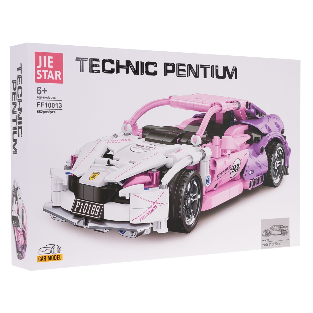 Konstruktorius - Rožinis sportinis automobilis, 652 el.