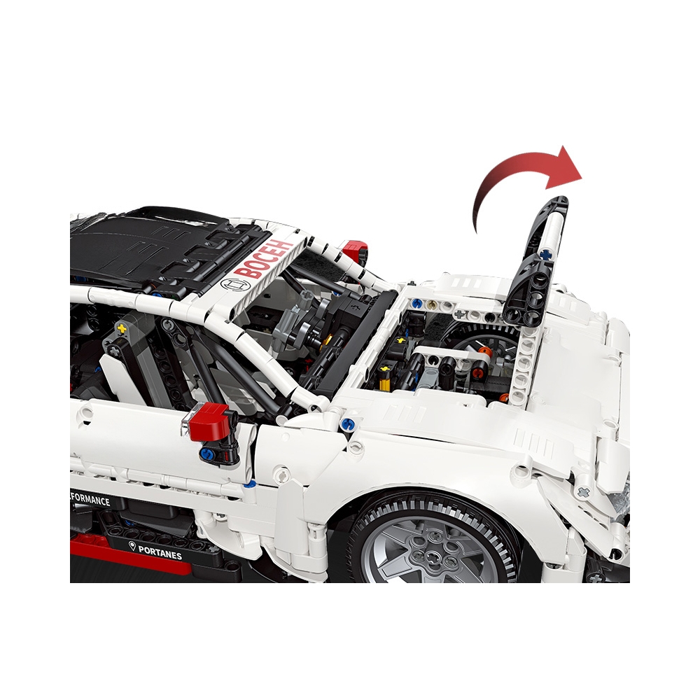 Konstruktorius Sportinis automobilis baltas 2489 el.-Žaislai, Konstruktoriai, Lego, statybiniai blokai-e-vaikas