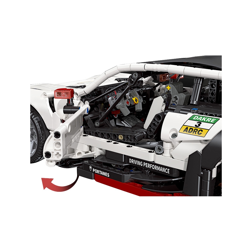 Konstruktorius Sportinis automobilis baltas 2489 el.-Žaislai, Konstruktoriai, Lego, statybiniai blokai-e-vaikas