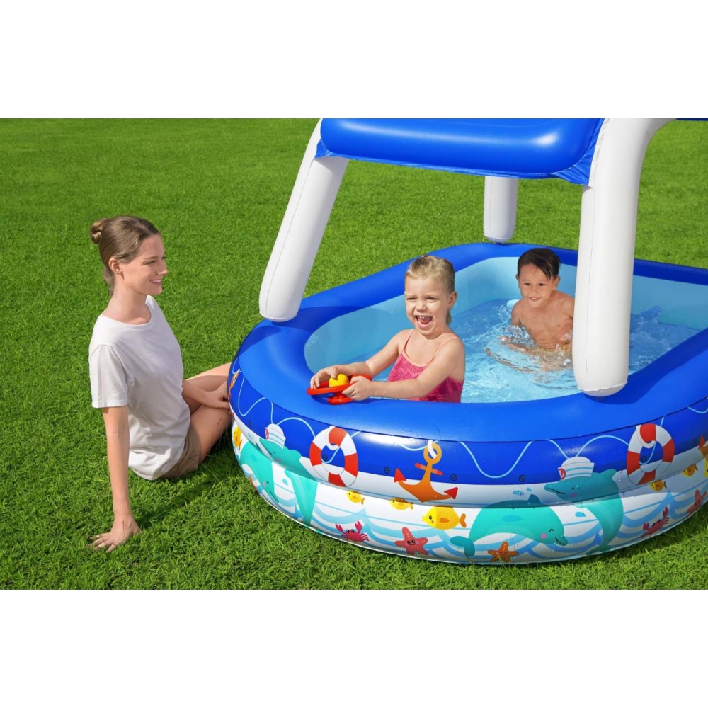 Pripučiamas baseinas su stogeliu 213 x 155 x 132 cm Bestway 54370-Žaislai, Lauko žaislai, Baseinai, Pripučiami baseinai-e-vaikas