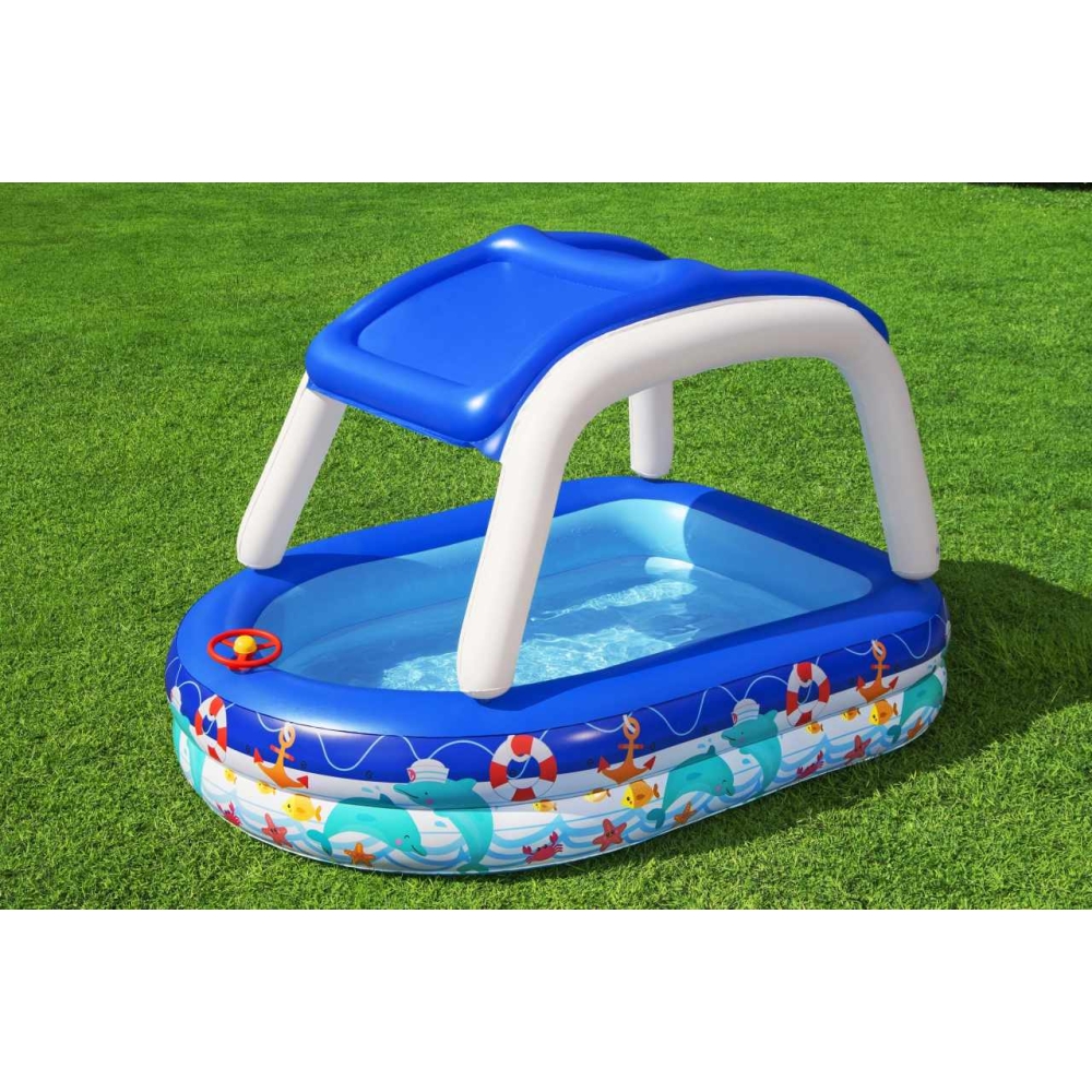 Pripučiamas baseinas su stogeliu 213 x 155 x 132 cm Bestway 54370-Žaislai, Lauko žaislai, Baseinai, Pripučiami baseinai-e-vaikas