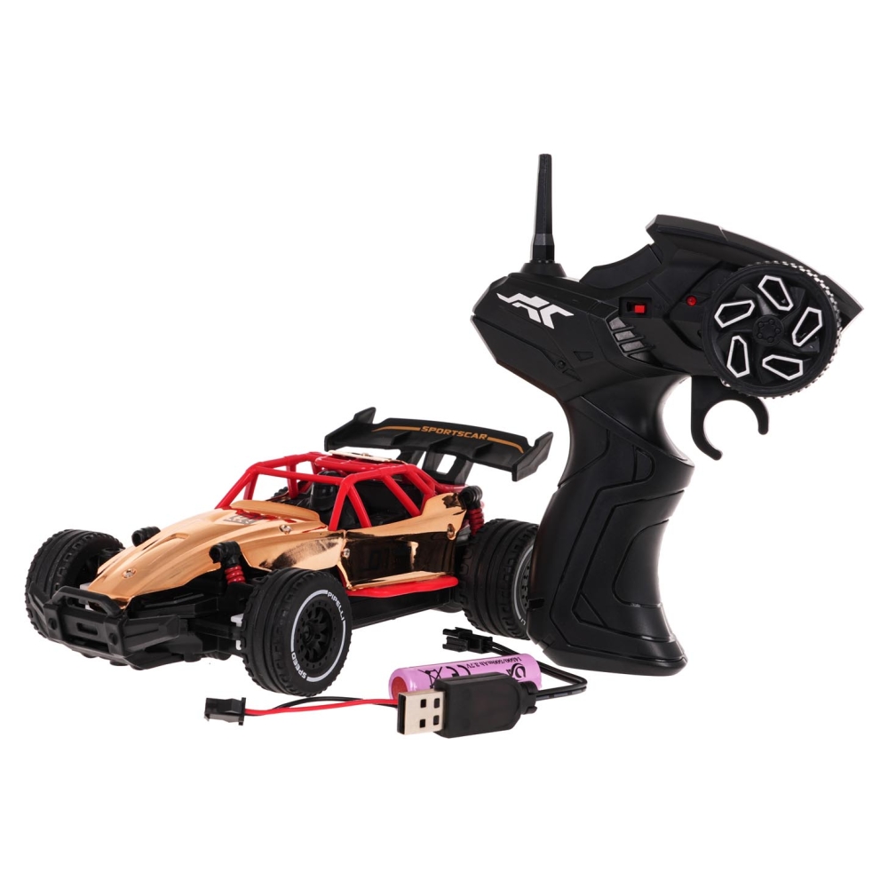 Nuotoliniu būdu valdomas RACING 01 R/C metalinis automobilis, aukso sp.