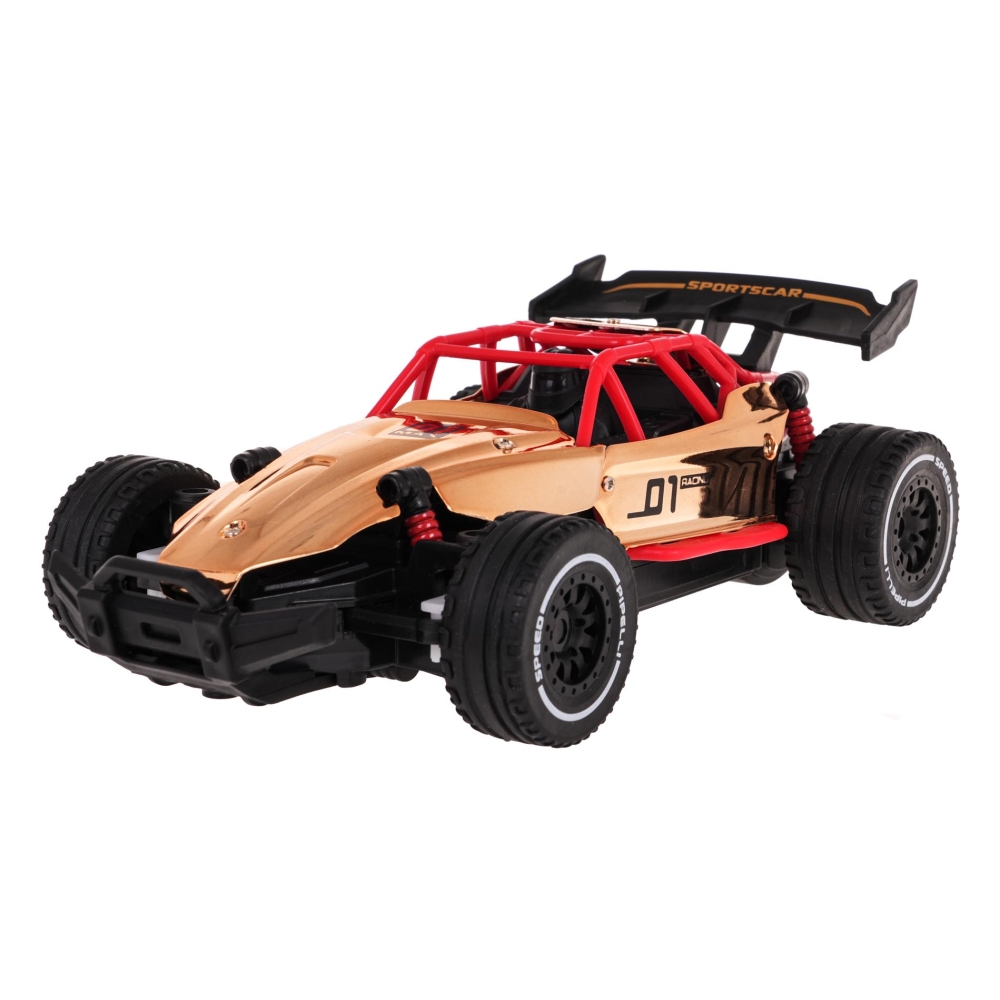 Nuotoliniu būdu valdomas RACING 01 R/C metalinis automobilis, aukso sp.