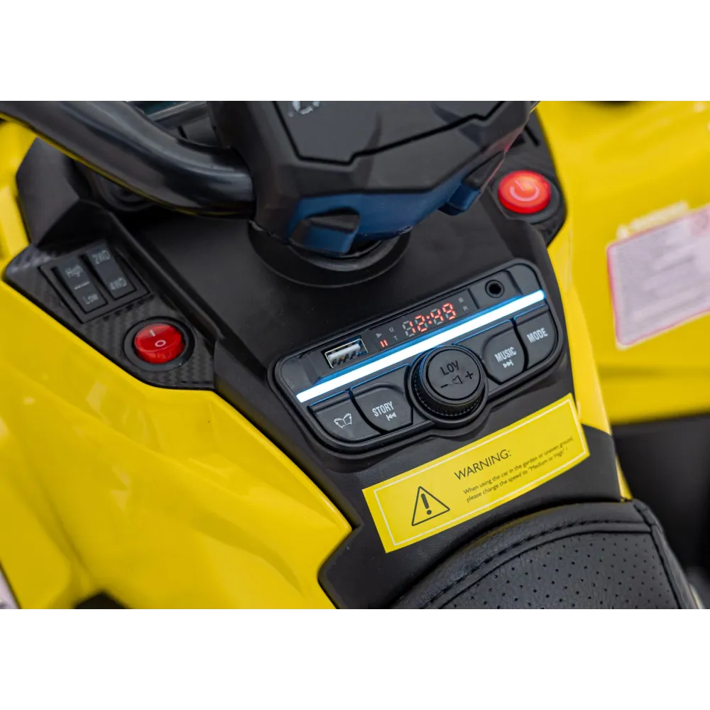 Elektrinis keturratis Can Am Outlander ATV nuotol., Yellow-Elektromobiliai vaikams, Keturračiai ir bagiai-e-vaikas