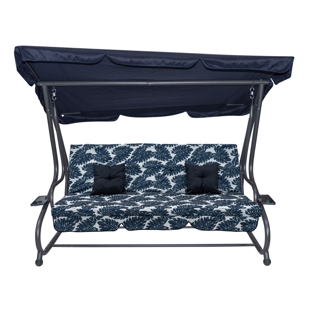 Sodo sūpynės "Textyline" 2x1 lapų modelio sėdynė Navy Blue-Namai, laisvalaikis, turizmas, Sodo sūpynės-e-vaikas