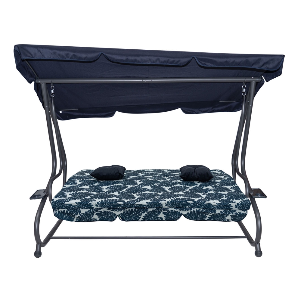 Sodo sūpynės "Textyline" 2x1 lapų modelio sėdynė Navy Blue-Namai, laisvalaikis, turizmas, Sodo sūpynės-e-vaikas
