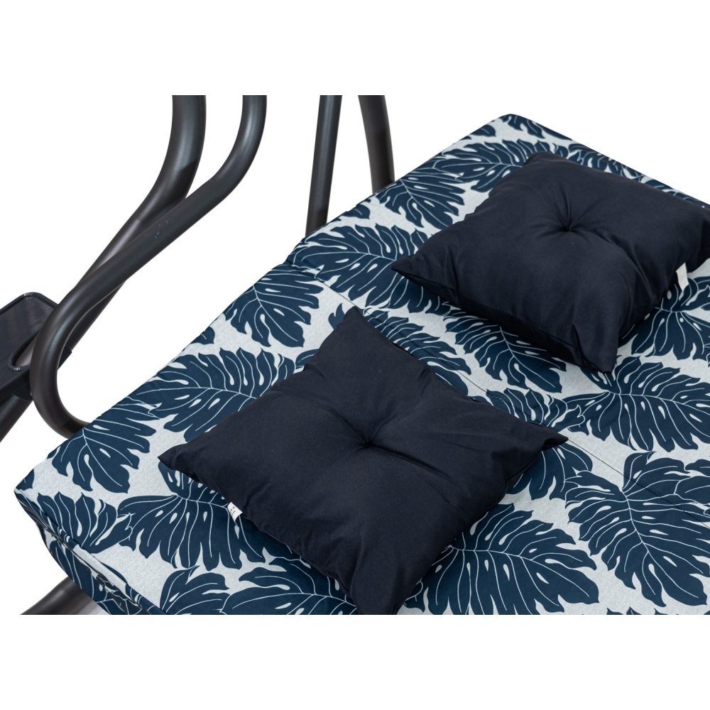 Sodo sūpynės "Textyline" 2x1 lapų modelio sėdynė Navy Blue-Namai, laisvalaikis, turizmas, Sodo sūpynės-e-vaikas