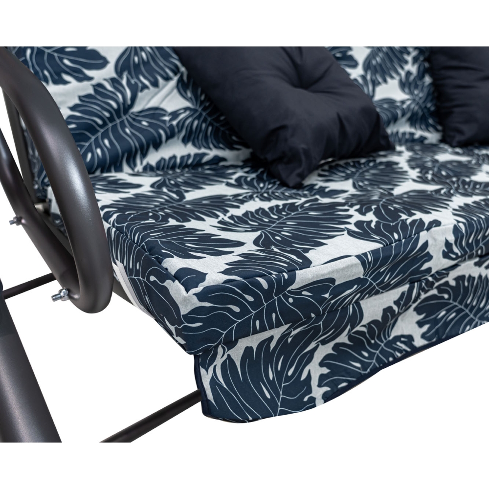 Sodo sūpynės "Textyline" 2x1 lapų modelio sėdynė Navy Blue-Namai, laisvalaikis, turizmas, Sodo sūpynės-e-vaikas