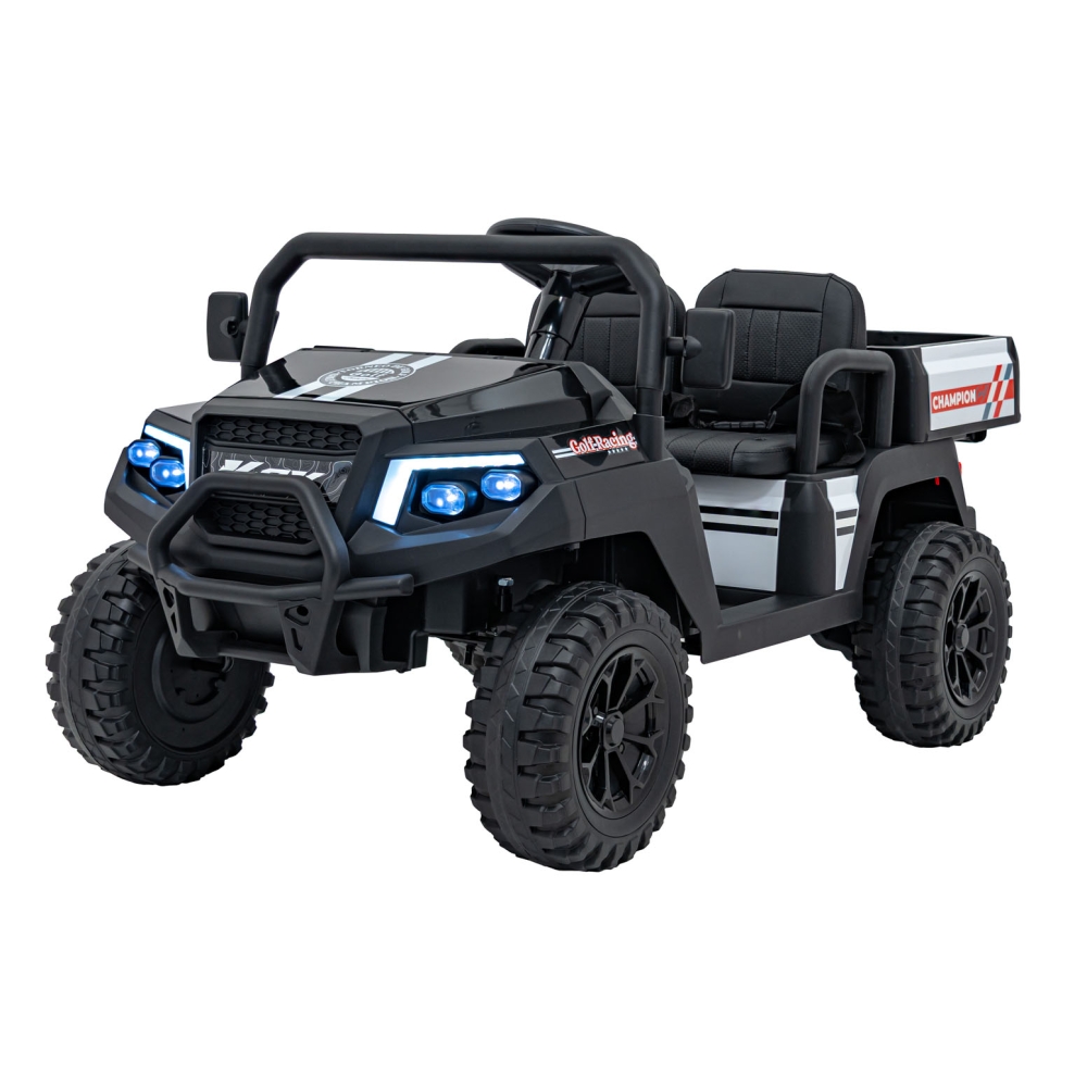 Elektromobilis Champion Pick-Up, Black-Elektromobiliai vaikams, Sunkvežimiai-e-vaikas