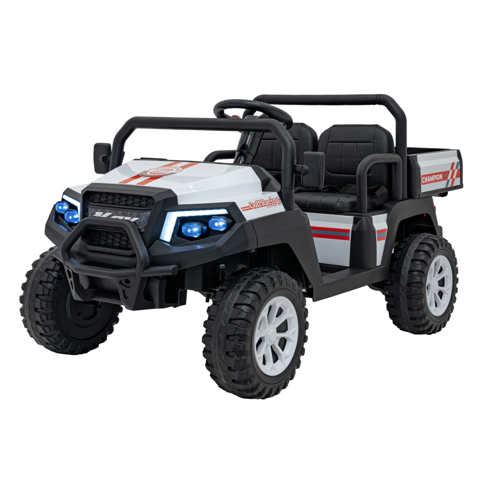 Elektromobilis Champion Pick-Up, White-Elektromobiliai vaikams, Sunkvežimiai-e-vaikas