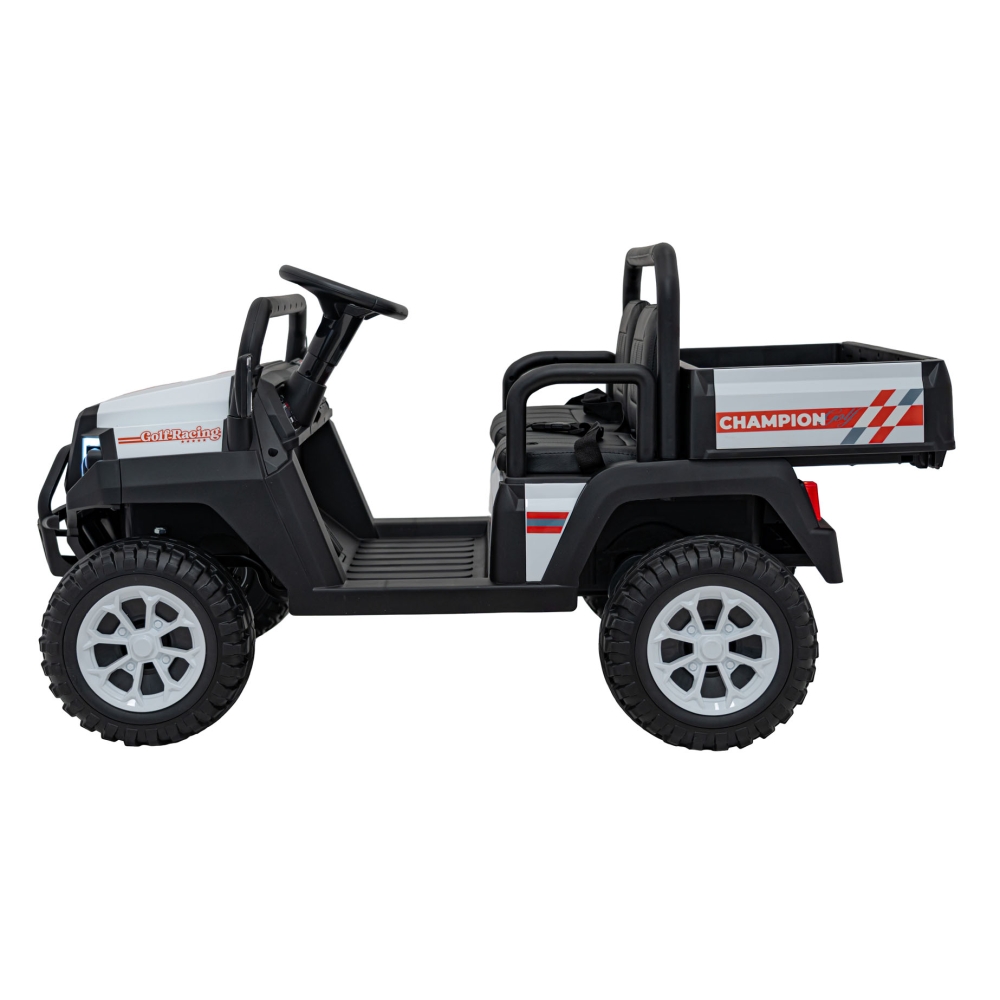 Elektromobilis Champion Pick-Up, White-Elektromobiliai vaikams, Sunkvežimiai-e-vaikas