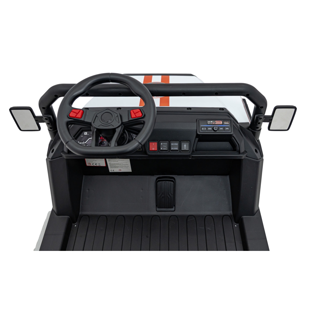 Elektromobilis Champion Pick-Up, White-Elektromobiliai vaikams, Sunkvežimiai-e-vaikas