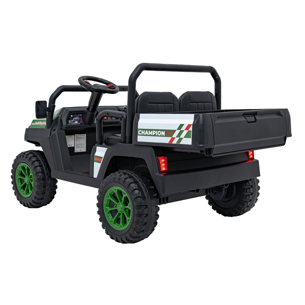 Elektromobilis Champion Pick-Up, Green-Elektromobiliai vaikams, Sunkvežimiai-e-vaikas