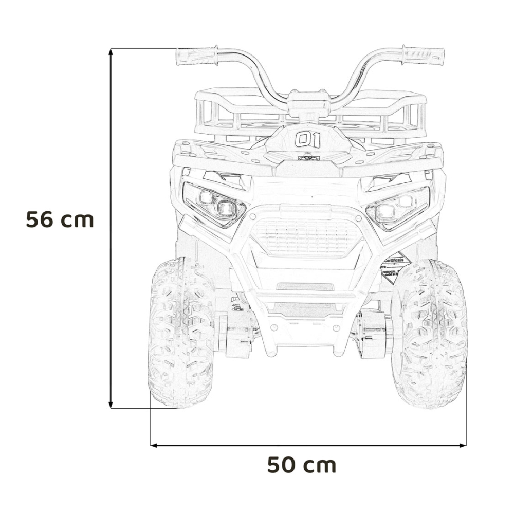 Elektrinis keturratis ATV Robust 01, Red-Elektromobiliai vaikams, Keturračiai ir bagiai-e-vaikas