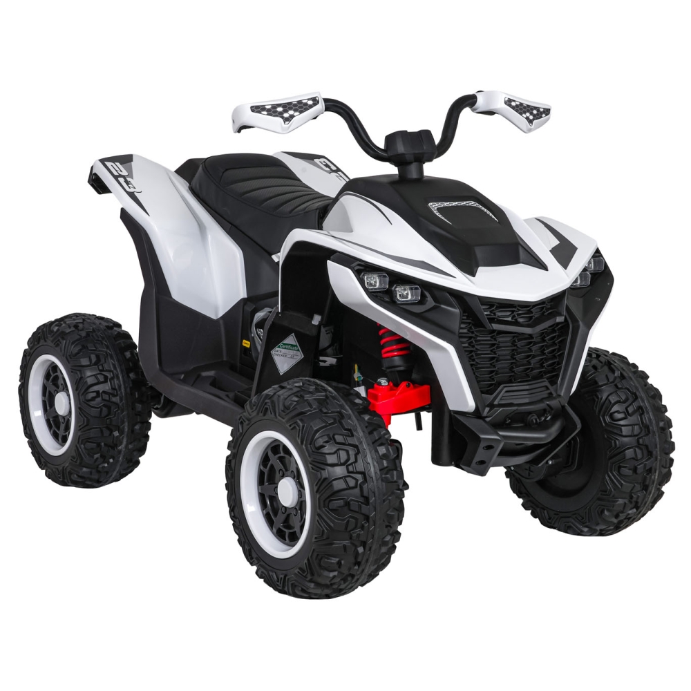 Elektrinis keturratis Fast Wheel, White-Elektromobiliai vaikams, Keturračiai ir bagiai-e-vaikas