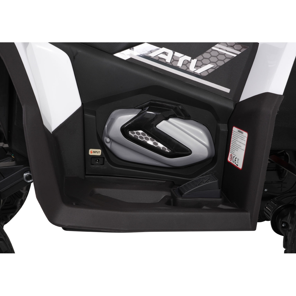 Elektrinis keturratis Fast Wheel, White-Elektromobiliai vaikams, Keturračiai ir bagiai-e-vaikas