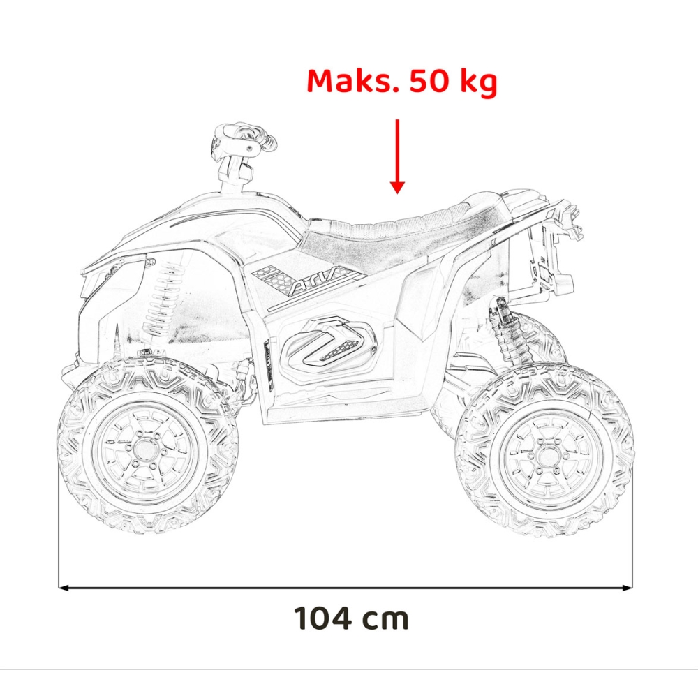 Elektrinis keturratis Fast Wheel, White-Elektromobiliai vaikams, Keturračiai ir bagiai-e-vaikas