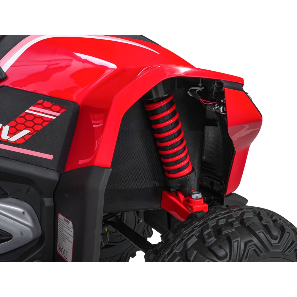 Elektrinis keturratis Fast Wheel, Red-Elektromobiliai vaikams, Keturračiai ir bagiai-e-vaikas