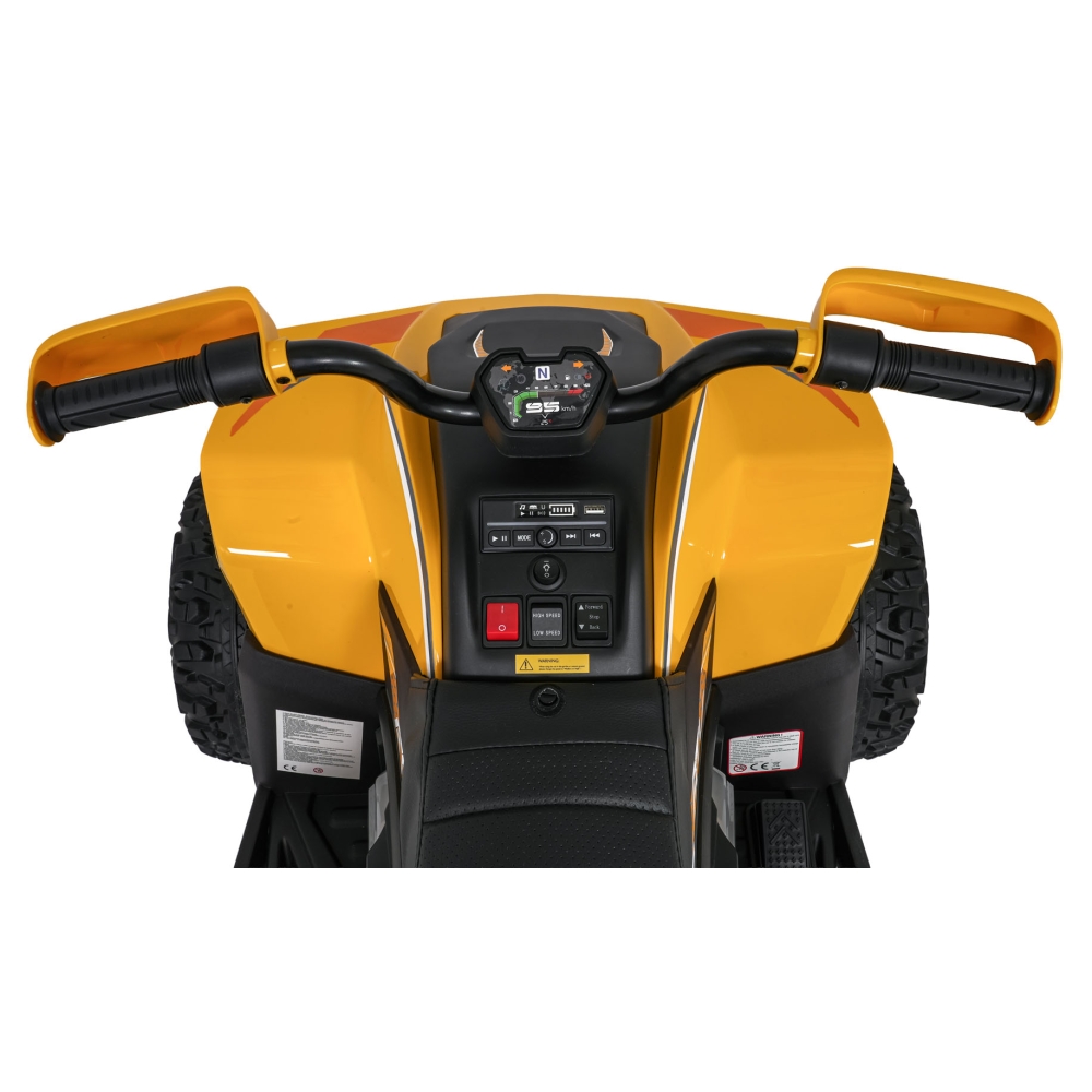 Elektrinis keturratis Fast Wheel, Yellow-Elektromobiliai vaikams, Keturračiai ir bagiai-e-vaikas