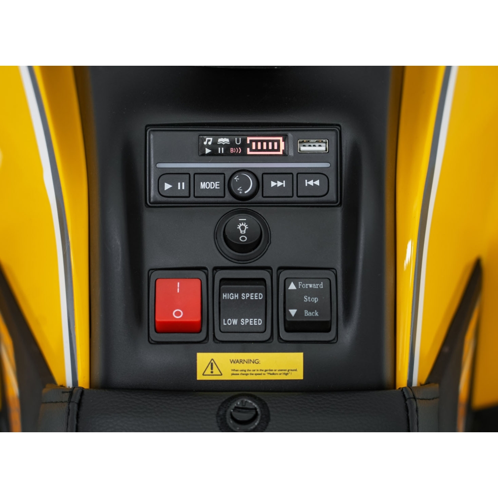 Elektrinis keturratis Fast Wheel, Yellow-Elektromobiliai vaikams, Keturračiai ir bagiai-e-vaikas