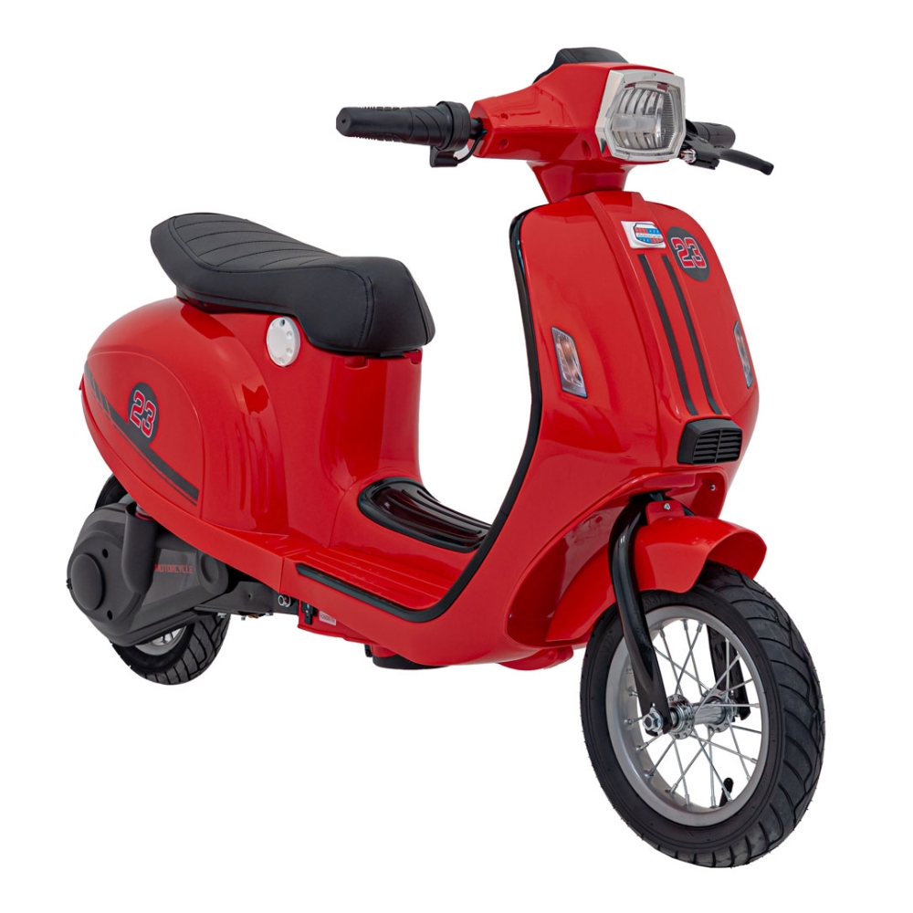 Elektrinis motoroleris Retro 23, Red-Elektromobiliai vaikams, Motociklai-e-vaikas